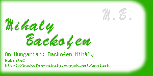 mihaly backofen business card